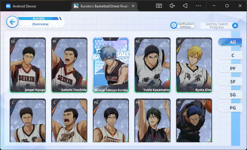 Kuroko's Basketball Street Rivals Accounts SEA|SV16|Lv 25|Shun Izuki A2,Zone Taiga,Shintaro M image 8