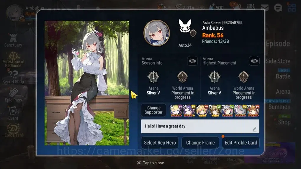 Epic Seven Accounts ASIA|11ML (BArunka, NM Luna, BW Iseria, RoL,SECeli image 4