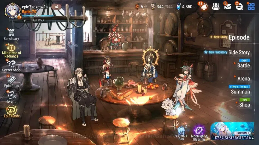 Epic Seven Accounts High-End Global Verif|22 ML(Shepherd Dark Diane,Harseti,Zio,LC Bellona,Etc)+Rinak,Hecate,etc|AUTO WGBC 1
