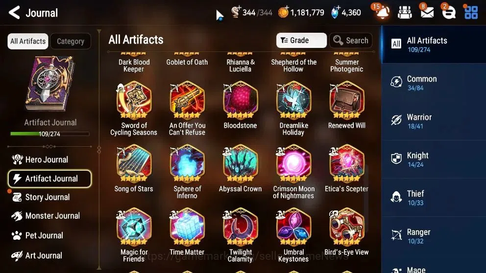 Epic Seven Accounts High-End Global Verif|22 ML(Shepherd Dark Diane,Harseti,Zio,LC Bellona,Etc)+Rinak,Hecate,etc|AUTO WGBC 12
