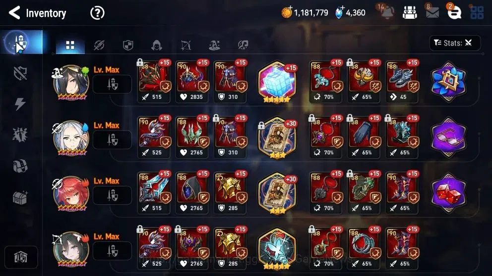 Epic Seven Accounts High-End Global Verif|22 ML(Shepherd Dark Diane,Harseti,Zio,LC Bellona,Etc)+Rinak,Hecate,etc|AUTO WGBC 19