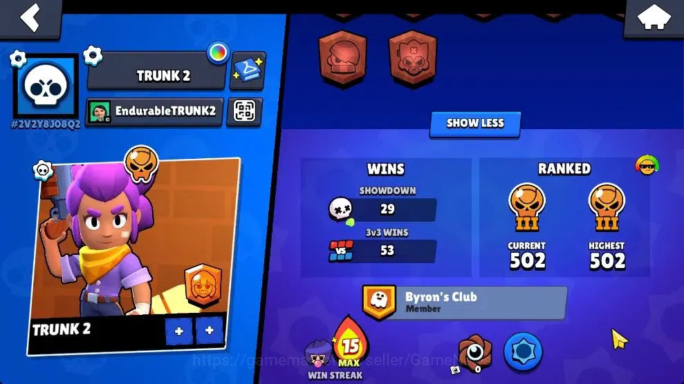 Brawl Stars Accounts 1138 Trophy|17 Brawlers Myth Ollie|13 Skins|2 Epic image 4