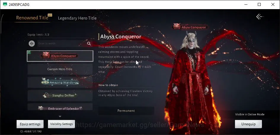 Where Winds Meet Accounts GLOBAL|Lv 90|GS 26K|Abyss Conqueror|1 Harmonic C+5 image 2
