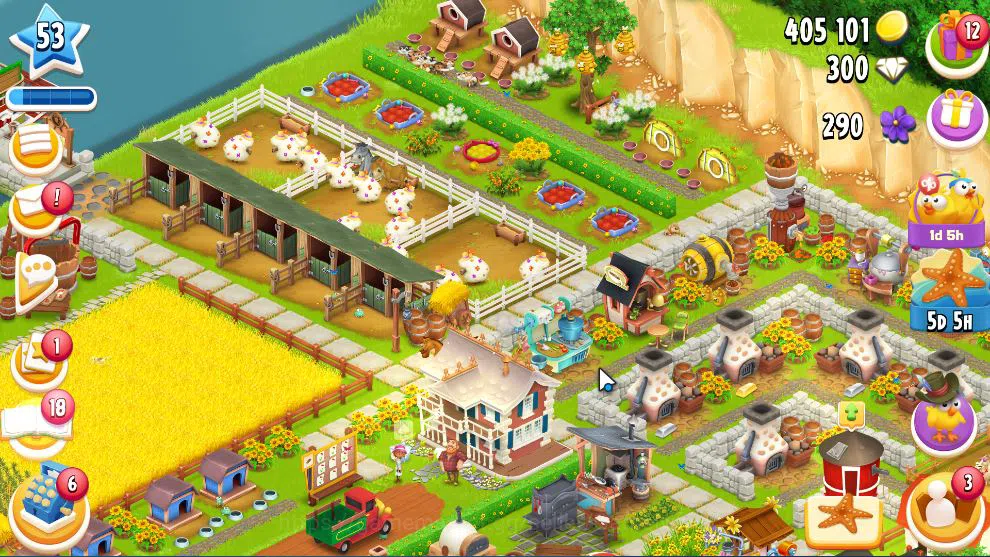 Hay Day Accounts Level 53 | Barn Storage 3050 + Silo Storage 800 | 405k Coins, 300 Dm |CN ON|Log Supercell ID|Take 1