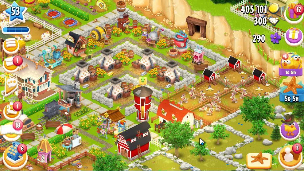 Hay Day Accounts Level 53 | Barn Storage 3050 + Silo Storage 800 | 405k Coins, 300 Dm |CN ON|Log Supercell ID|Take 4
