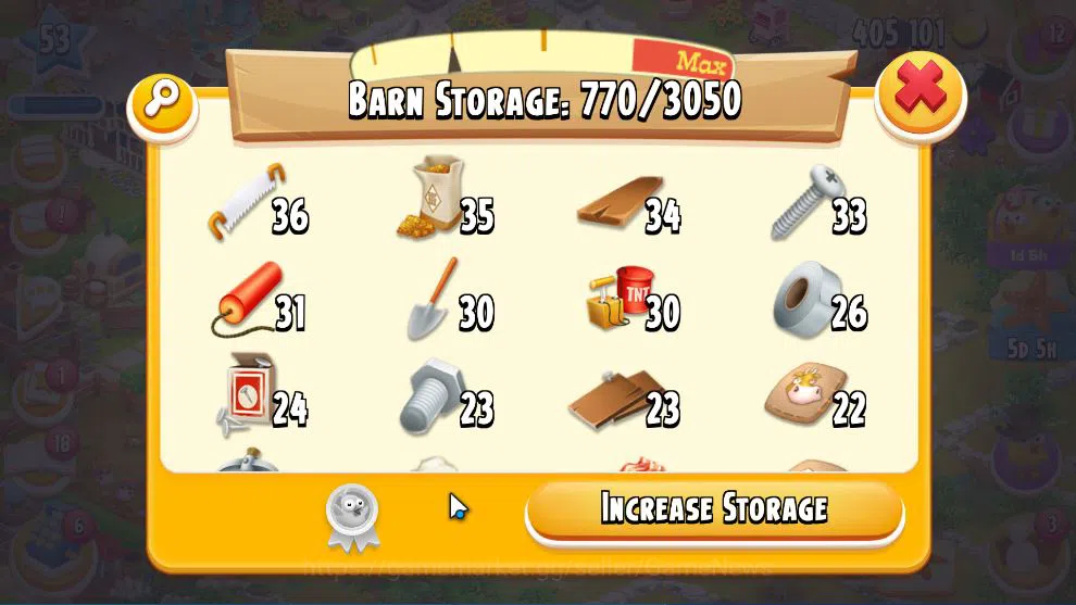 Hay Day Accounts Level 53 | Barn Storage 3050 + Silo Storage 800 | 405k Coins, 300 Dm |CN ON|Log Supercell ID|Take 7