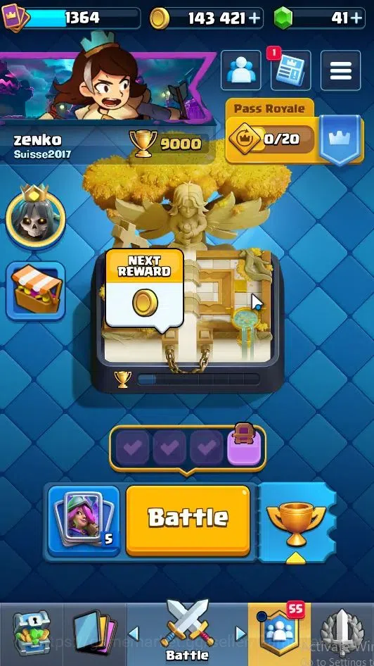 Clash Royale Accounts Lv 1364|Trophy 9000|KTL 13|Limited Skin|Card 120|3 image 1