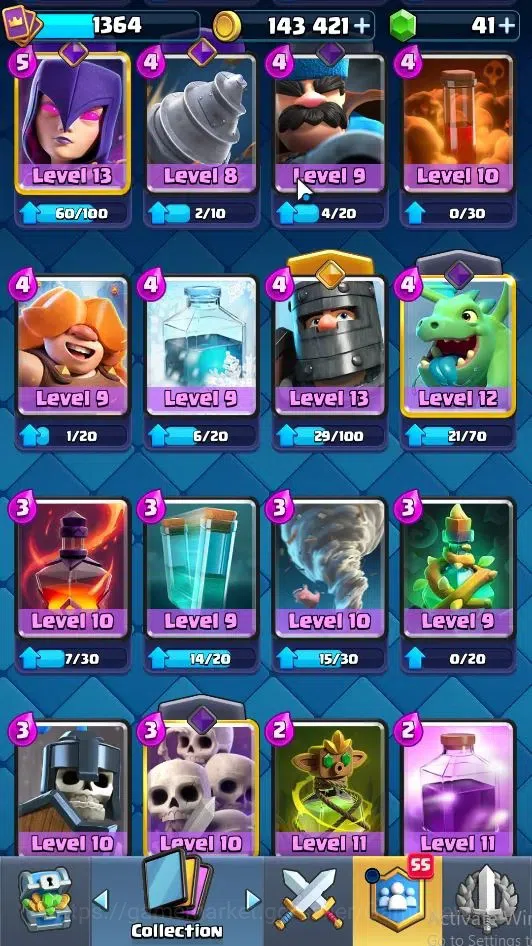 Clash Royale Accounts Lv 1364|Trophy 9000|KTL 13|Limited Skin|Card 120|3 image 18