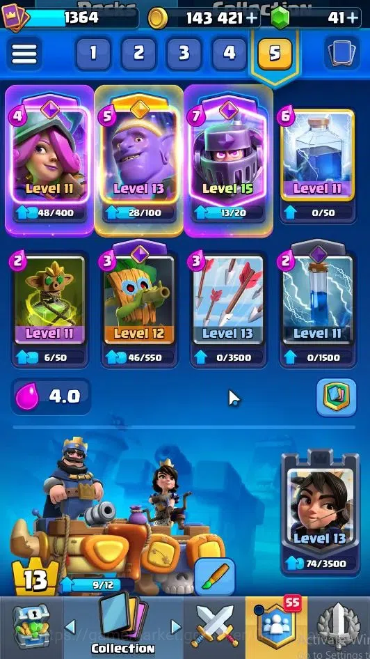 Clash Royale Accounts Lv 1364|Trophy 9000|KTL 13|Limited Skin|Card 120|3 image 4