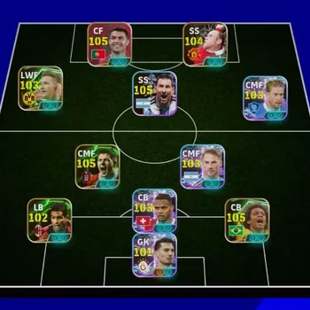 eFootball Accounts Legends & Iconic Players Collective 3203 | CR.7  Epic 105 • Rooney 104 • MESSI 105 • Gerrard 105