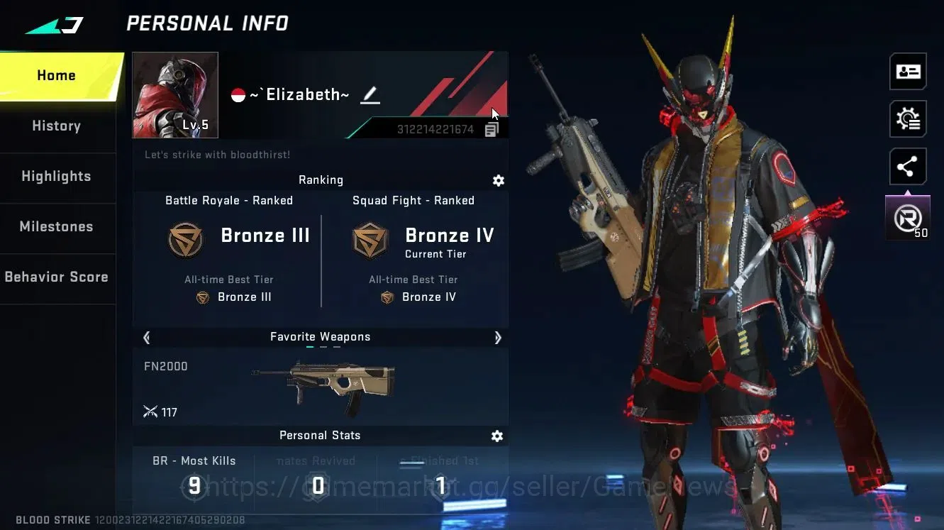 Blood Strike Accounts ASIA|ULTRA Striker[ETHAN-Raid Mask]|Legendary M4A1 image 2