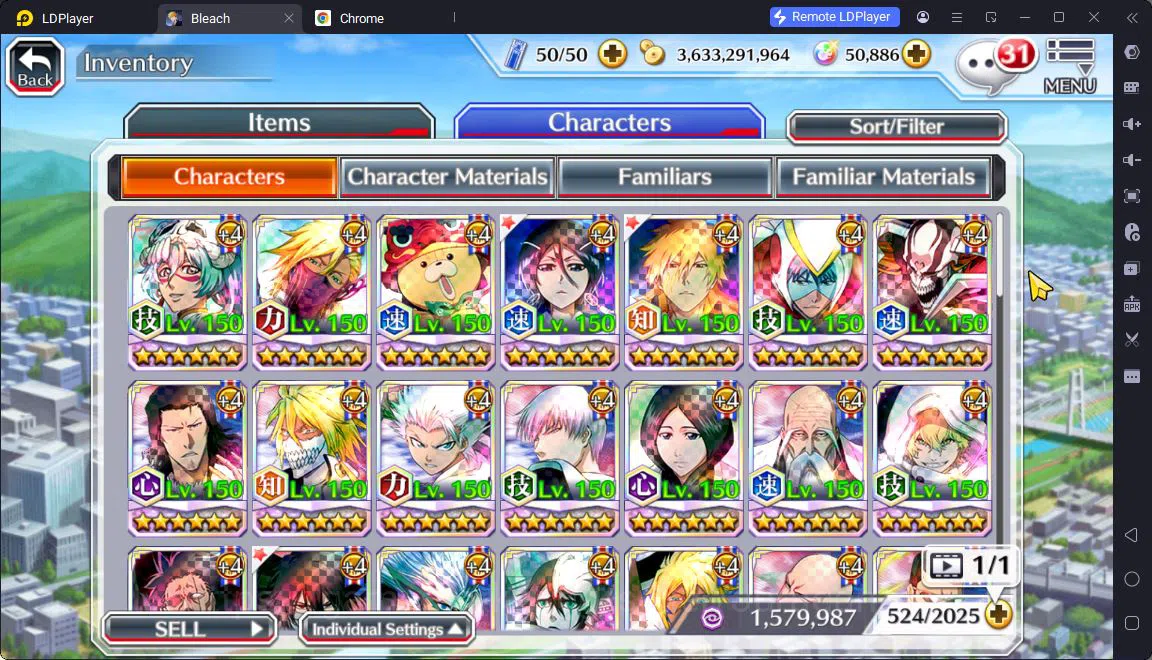 Bleach: Brave Souls Accounts Mid-Tier [GLOBAL]50K Orb|10th (Rukiya,Ichigo),9th 3