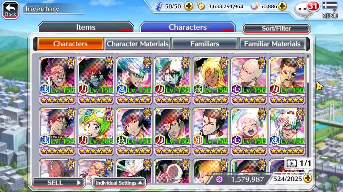 Bleach: Brave Souls Accounts Mid-Tier [GLOBAL]50K Orb|10th (Rukiya,Ichigo),9th 4