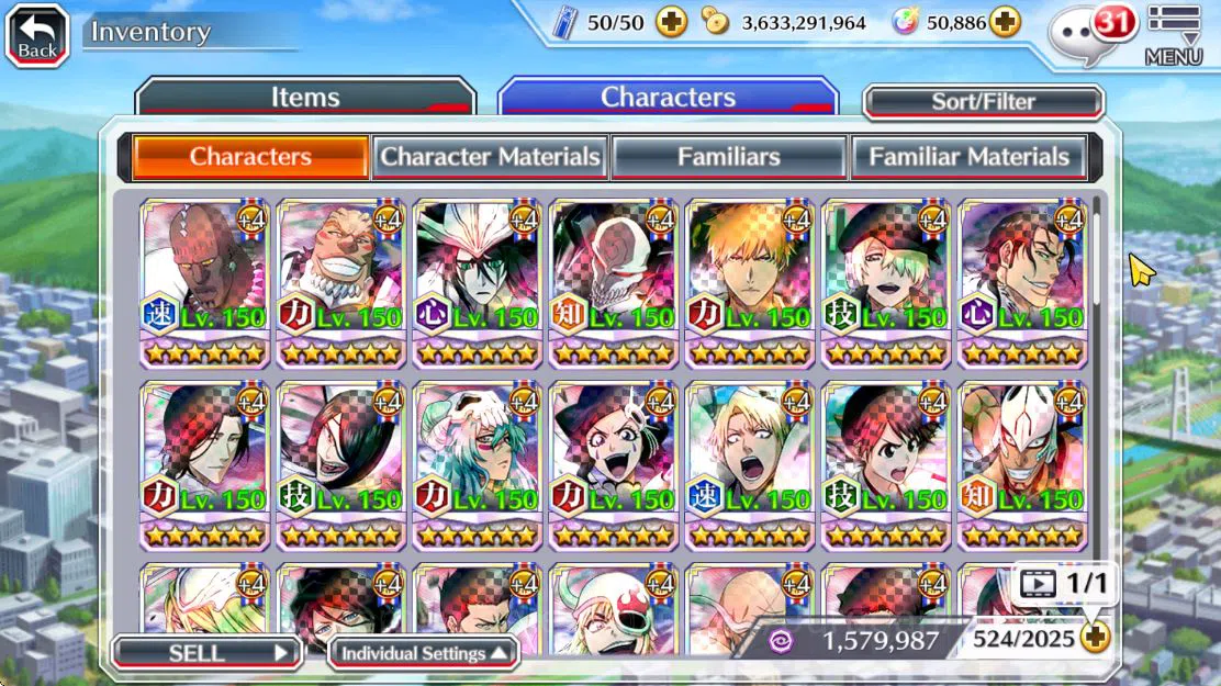 Bleach: Brave Souls Accounts Mid-Tier [GLOBAL]50K Orb|10th (Rukiya,Ichigo),9th 5