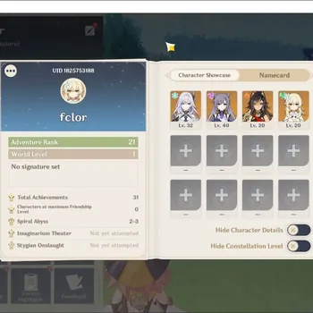 Genshin Impact Accounts Starter ASIA|AR 21|1Limit +2 5*Char Skirk|Dehya Keqing|MC Female|Low Explore|Check