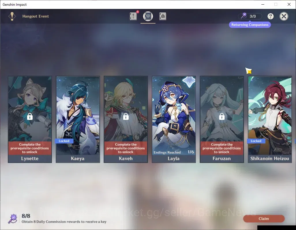 Genshin Impact Accounts ASIA|AR 57|8 Limited +5(*5Weap)|Flins+Sign,Skirk,E image 19
