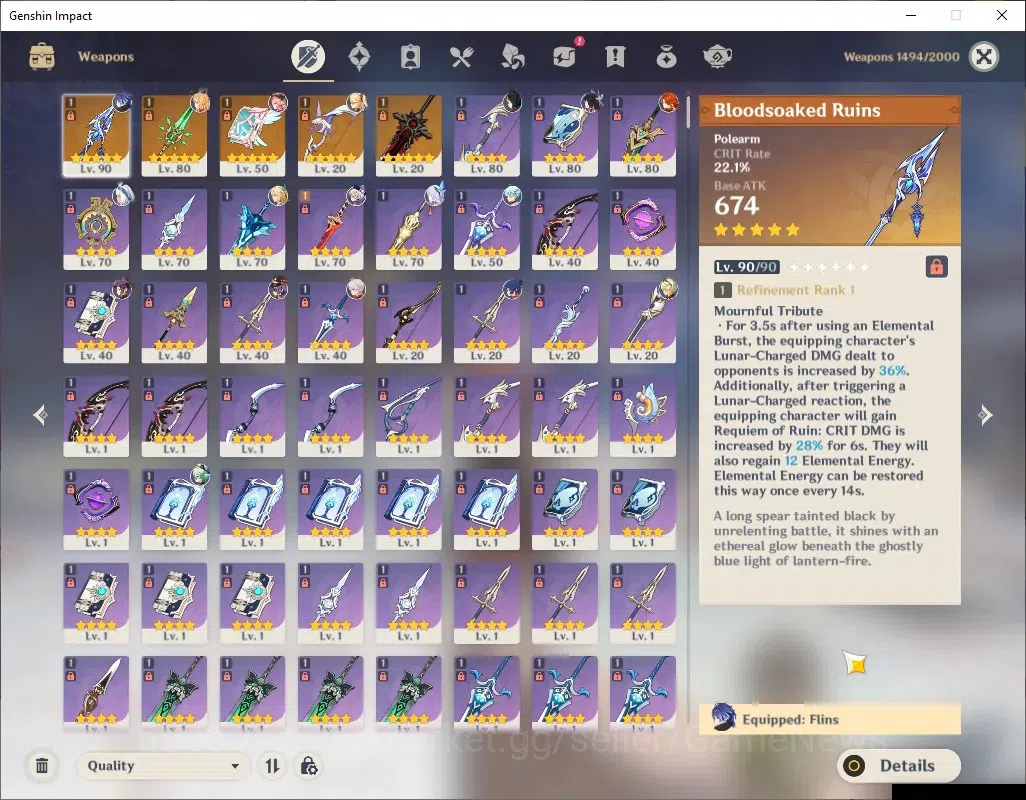 Genshin Impact Accounts ASIA|AR 57|8 Limited +5(*5Weap)|Flins+Sign,Skirk,E image 4