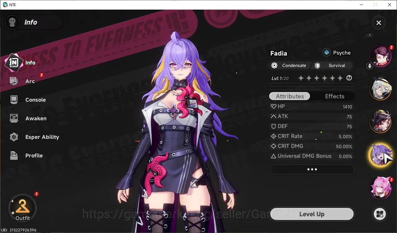 Neverness to Everness Accounts GLOBAL Europe|HL 3|3 S-Class [Hotori,Hathor,Fadia] image 4