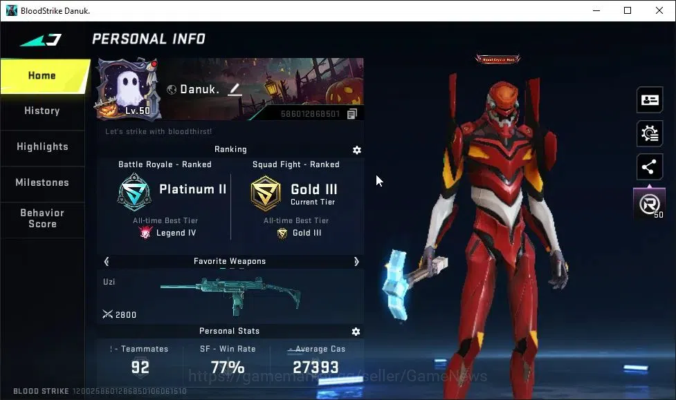 Blood Strike Accounts ASIA|ULTRA Melee One-Handed Axe|Collab EVA-KATYA|1 image 2