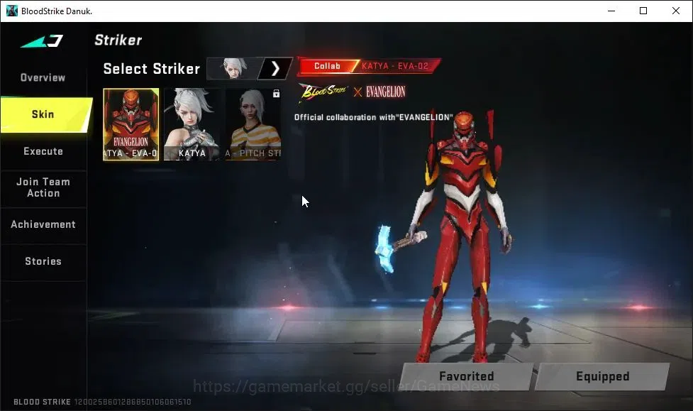 Blood Strike Accounts ASIA|ULTRA Melee One-Handed Axe|Collab EVA-KATYA|1 image 3