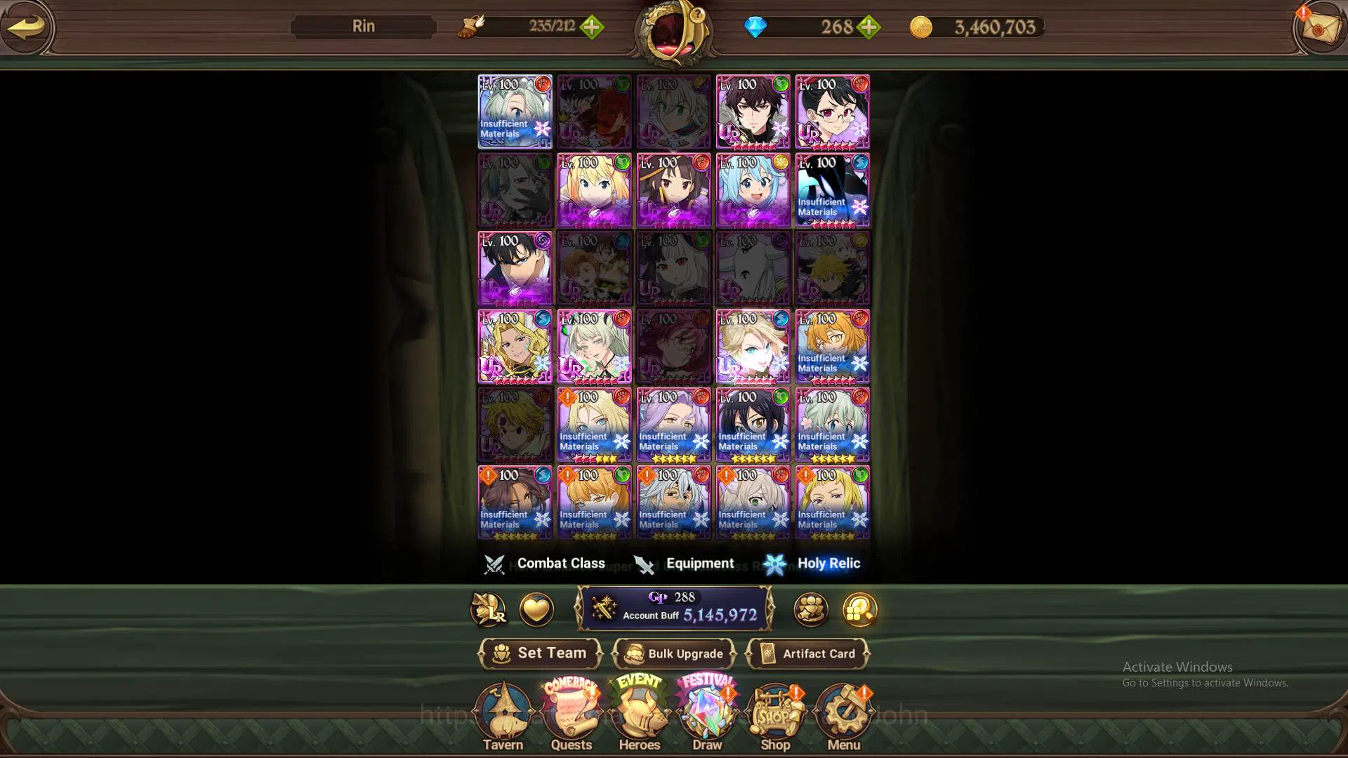 The Seven Deadly Sins: Grand Cross Accounts Others ASIA|5.1m CC|1LR Elizabeth3/6|5collab 13