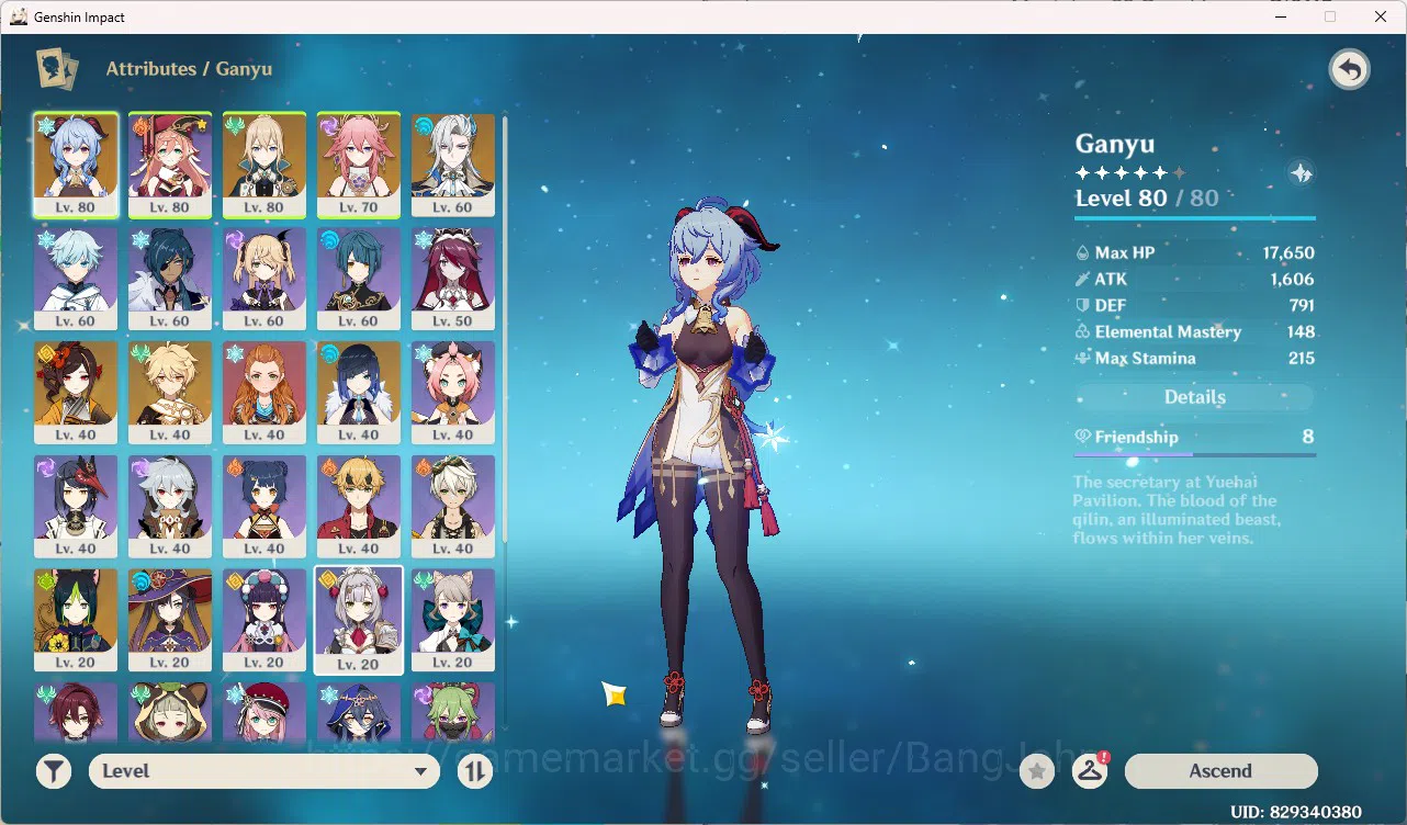 Genshin Impact Accounts Asia AR51 | Ganyu, Neuvillette, Yelan, Yae Miko, C image 2