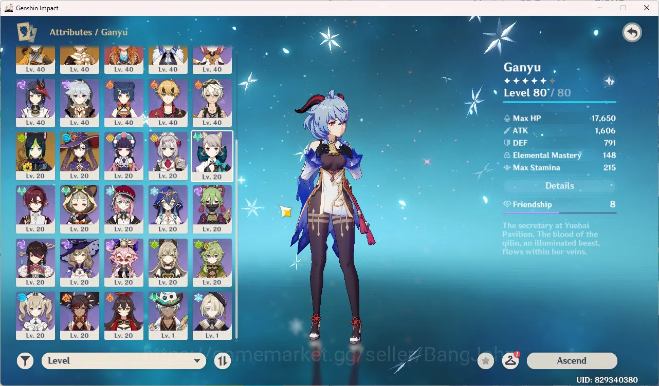 Genshin Impact Accounts Asia AR51 | Ganyu, Neuvillette, Yelan, Yae Miko, C image 3