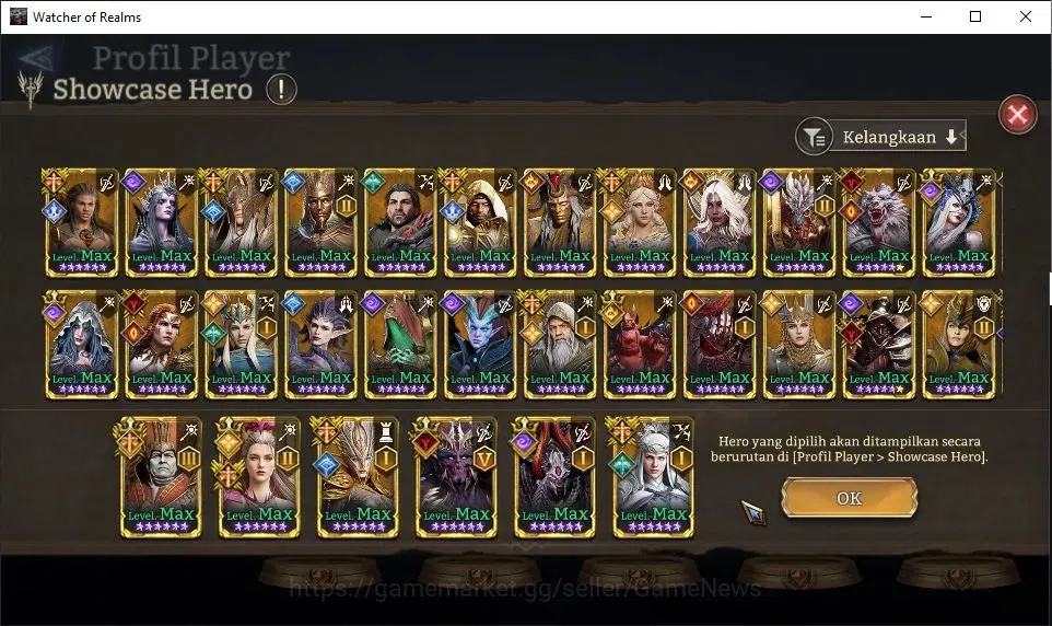 Watcher of Realms Accounts GLOBAL 60x|10M Power|15K Gems+Many Skin|12 Lord[Va image 11