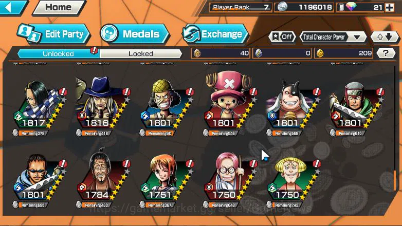 One Piece Bounty Rush Accounts Global|4 EX|Borsalino,Edward Newgate,Kuzan,Roronoa image 10