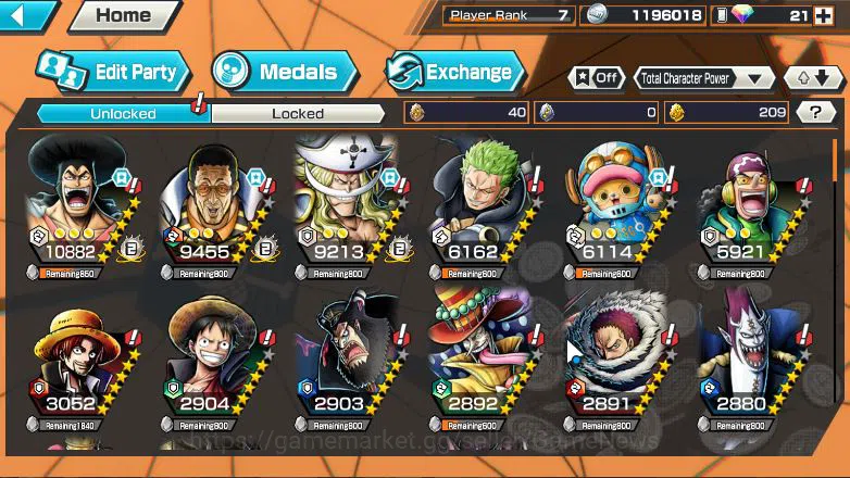 One Piece Bounty Rush Accounts Global|4 EX|Borsalino,Edward Newgate,Kuzan,Roronoa image 4