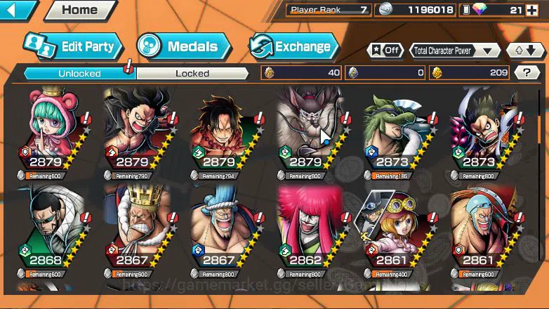 One Piece Bounty Rush Accounts Global|4 EX|Borsalino,Edward Newgate,Kuzan,Roronoa image 5