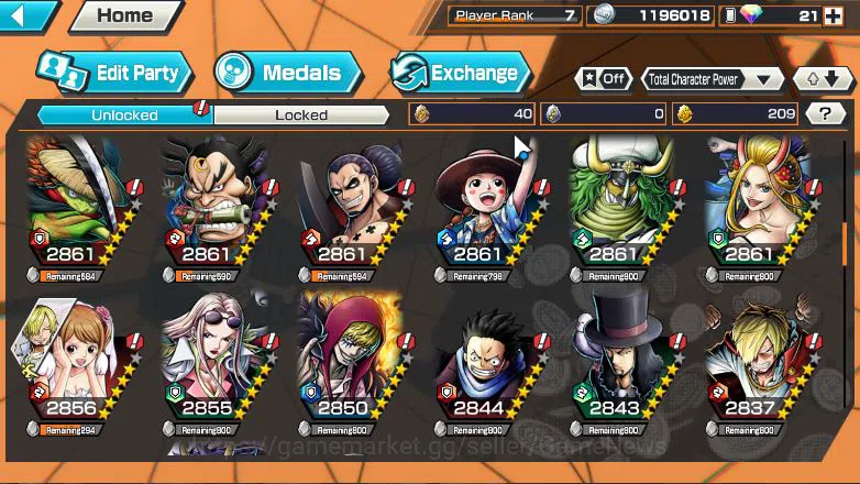 One Piece Bounty Rush Accounts Global|4 EX|Borsalino,Edward Newgate,Kuzan,Roronoa image 6