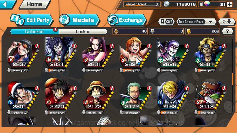 One Piece Bounty Rush Accounts Global|4 EX|Borsalino,Edward Newgate,Kuzan,Roronoa image 7