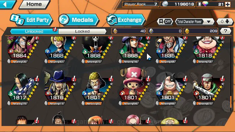 One Piece Bounty Rush Accounts Global|4 EX|Borsalino,Edward Newgate,Kuzan,Roronoa image 9