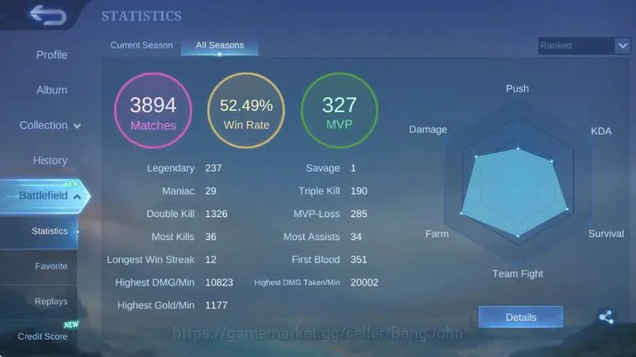 Mobile Legends: Bang Bang Accounts Global Hero 132 Skin 234|CC Natalia|LightBorn TG|V image 3