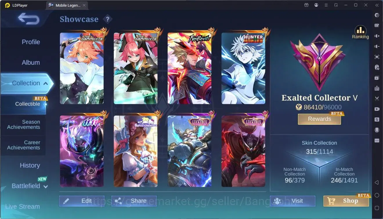 Mobile Legends: Bang Bang Accounts Global |Hero 133|Skin 315|Exalted|ASP Fanny,Layla| image 2