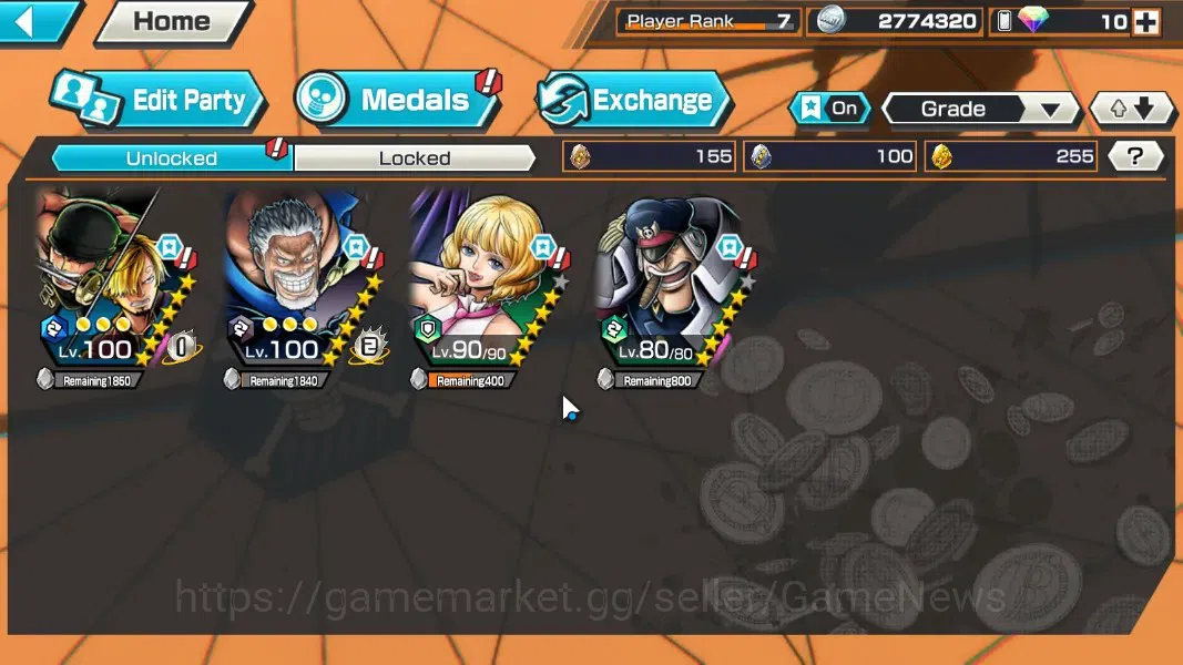 One Piece Bounty Rush Accounts Global|2 EX 2 MAX|The Wings Zoro & Sanji,Legendary image 4