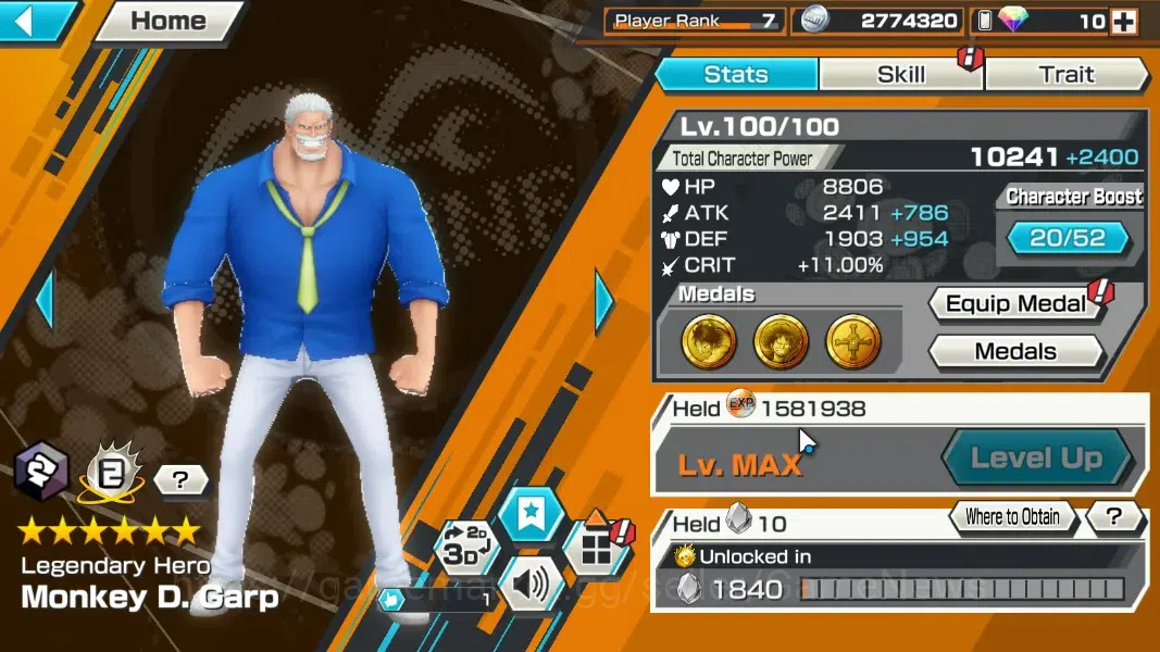 One Piece Bounty Rush Accounts Global|2 EX 2 MAX|The Wings Zoro & Sanji,Legendary image 6