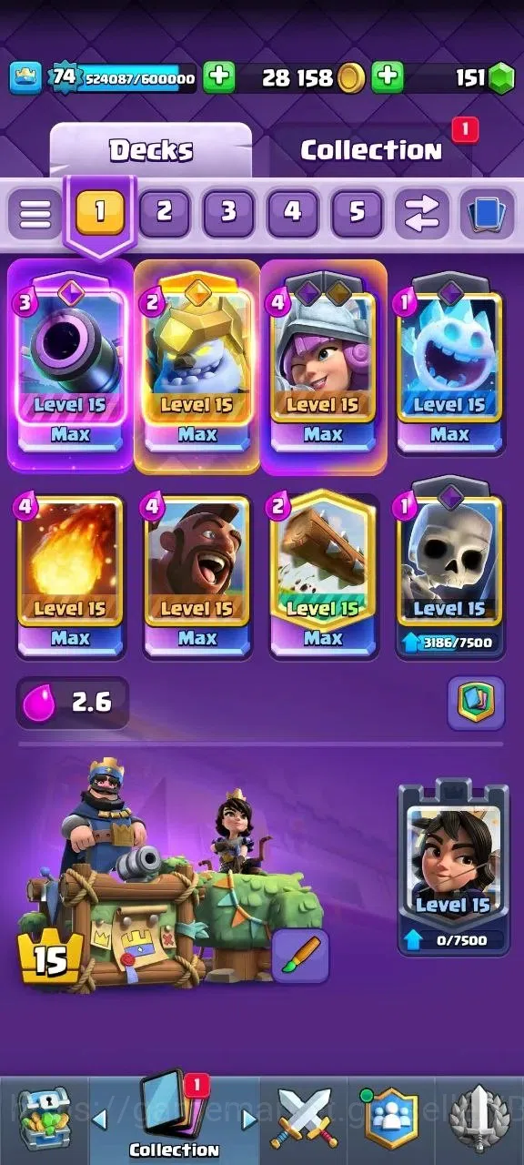Clash Royale Accounts Lv 74|Trophy 13012|KTL 15|Card121|21 Max|5 Hero|18 image 4