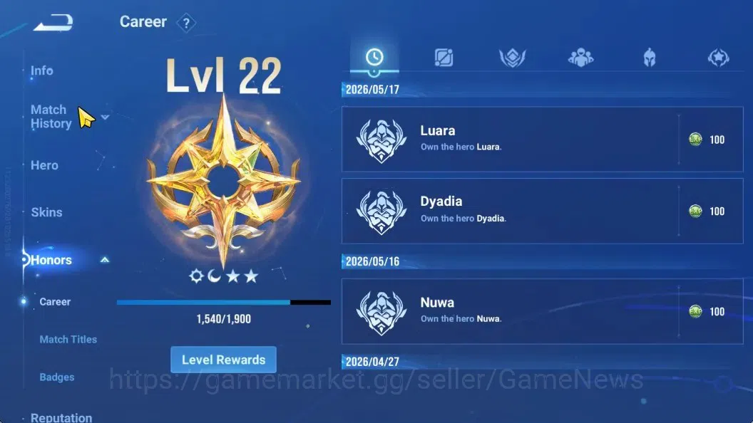 Honor of Kings Accounts Hero 34 Skin 29 | Legend Skin Selection Chest |2 L image 6