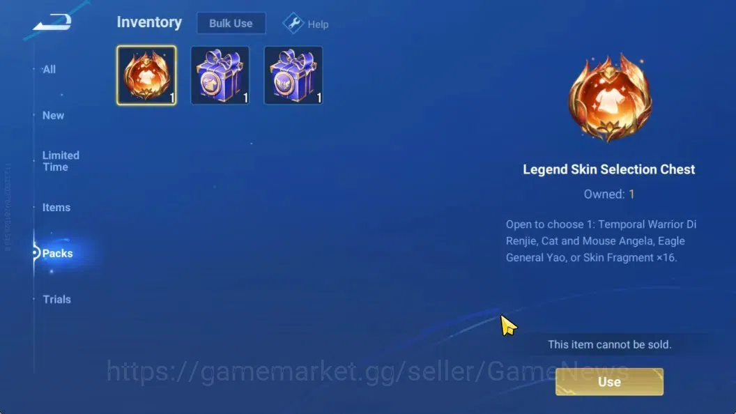 Honor of Kings Accounts Hero 34 Skin 29 | Legend Skin Selection Chest |2 L image 7