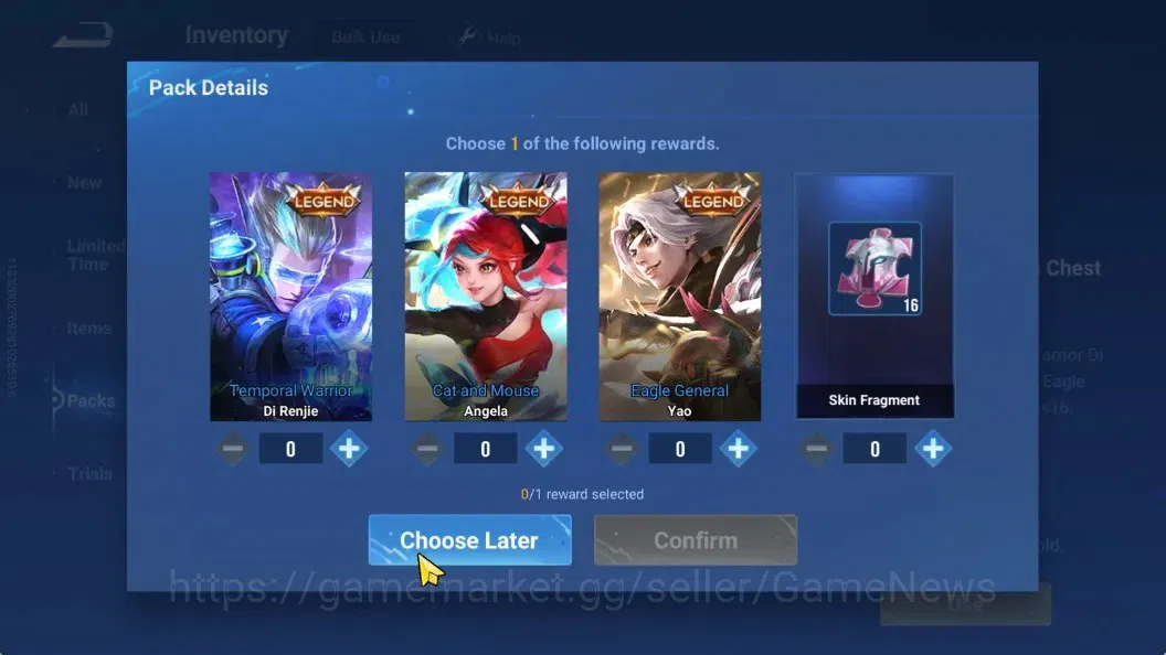 Honor of Kings Accounts Hero 34 Skin 29 | Legend Skin Selection Chest |2 L image 8