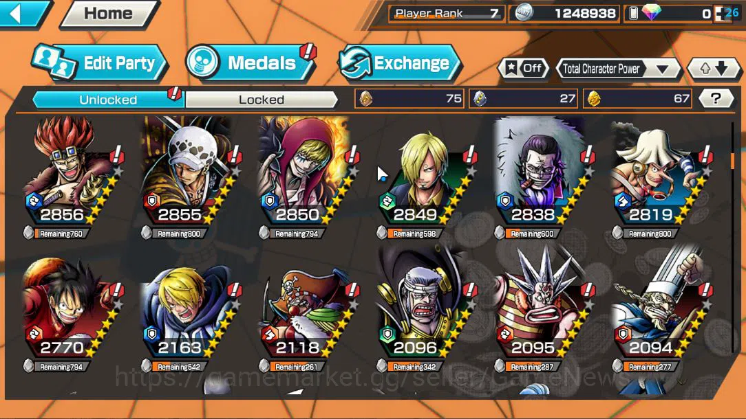 One Piece Bounty Rush Accounts Global |EX 6 |TFE D.Luffy,Blackbeard Pirates Kuzan image 7