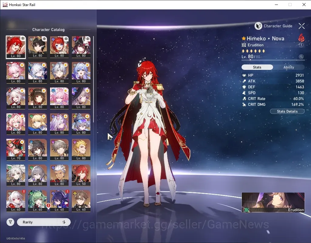 Honkai Star Rail Accounts Others ASIA|TL 70|2 Team Prem|25 Limited|(SW999 E1,Cyrene,Therta,Saber)+Sign 1