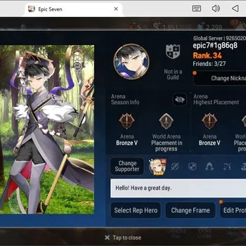 Epic Seven Accounts Starter Global | starter3ML (Elvira, TRE, Zio)|SS 1.9K|1.9K MM|30 GTS|94 Leif|Rank 34|RV