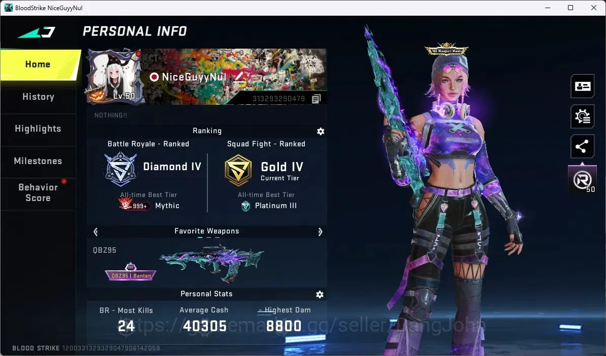 Blood Strike Accounts ASIA |1 ETERNAL: QBZ95|1 AOT|2 Limited Gun|4 Ultra image 1