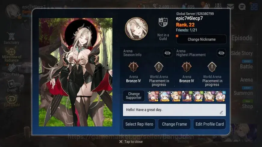 Epic Seven Accounts Global | Starter|2 ML(DLilibet,Harsetti)|PoH+Bless image 2
