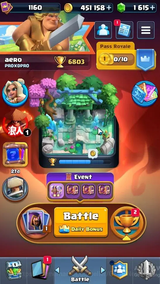 Clash Royale Accounts High-End Lvl 1160|Trophy 6803|KTL 12|Card 116|1 Hero 5 EVO 3 Champ 20 Legend ,33 Epic,30 Rare,29 1