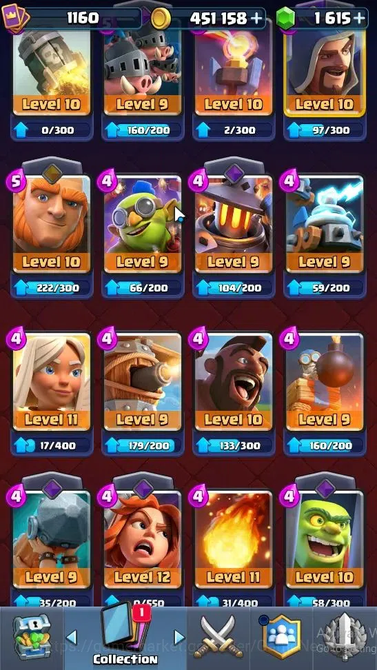 Clash Royale Accounts High-End Lvl 1160|Trophy 6803|KTL 12|Card 116|1 Hero 5 EVO 3 Champ 20 Legend ,33 Epic,30 Rare,29 17
