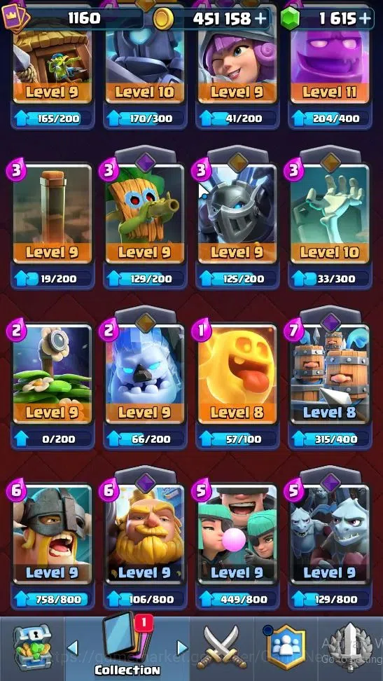 Clash Royale Accounts High-End Lvl 1160|Trophy 6803|KTL 12|Card 116|1 Hero 5 EVO 3 Champ 20 Legend ,33 Epic,30 Rare,29 18